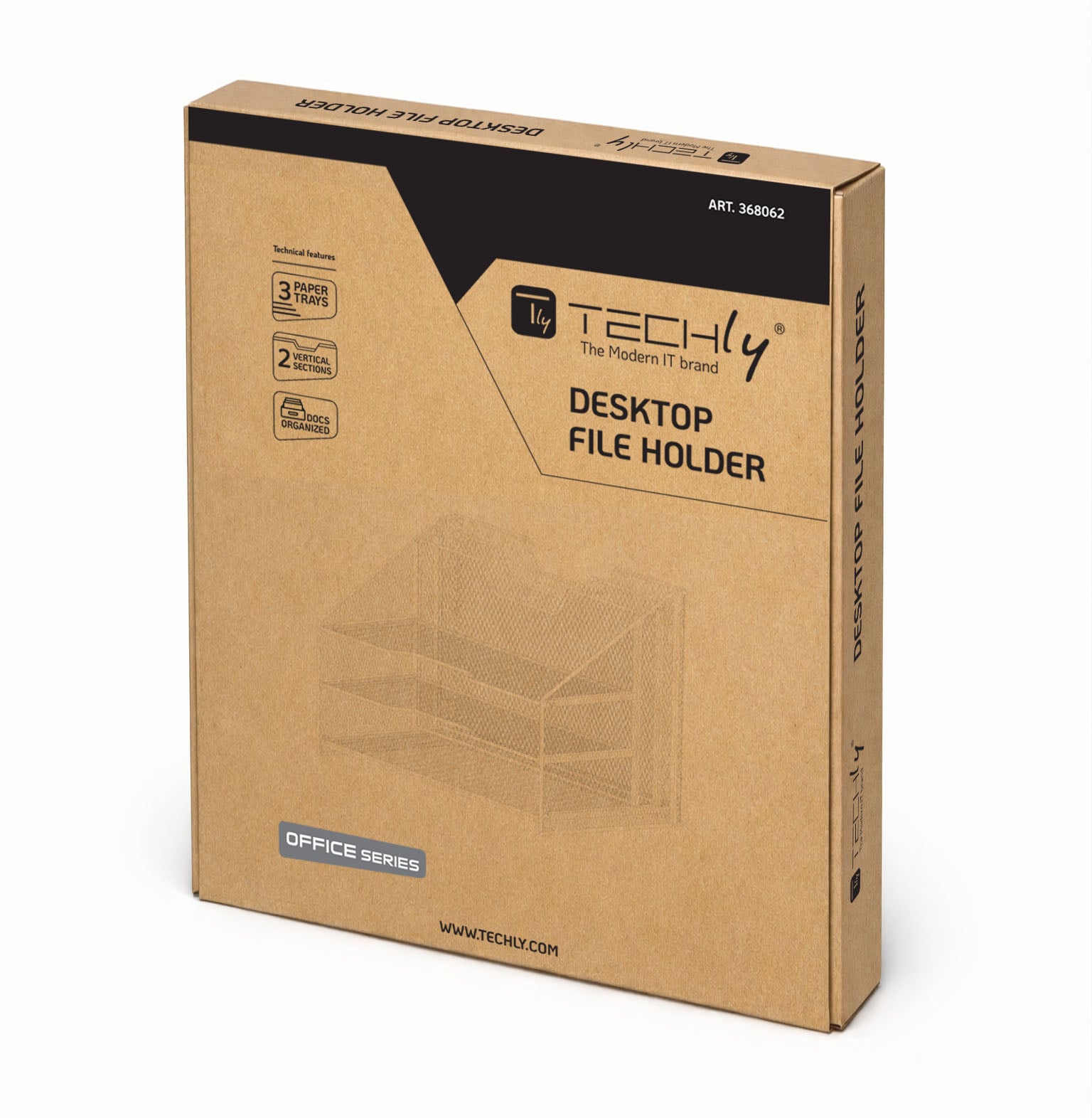 Organizer da Scrivania a 3 Vassoi e 2 Sezioni Verticali - Techly I-FILE-HOLDER1