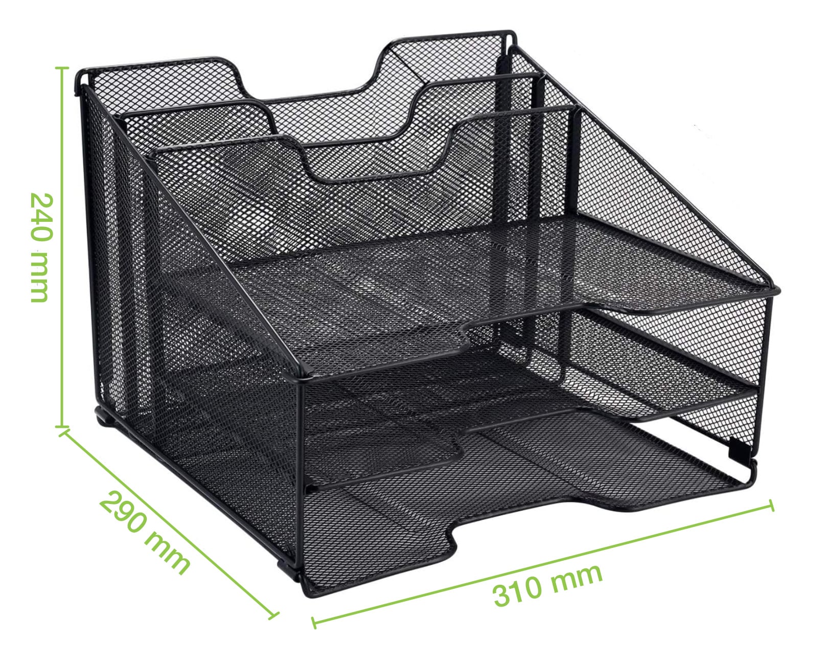 Organizer da Scrivania a 3 Vassoi e 2 Sezioni Verticali - Techly I-FILE-HOLDER1