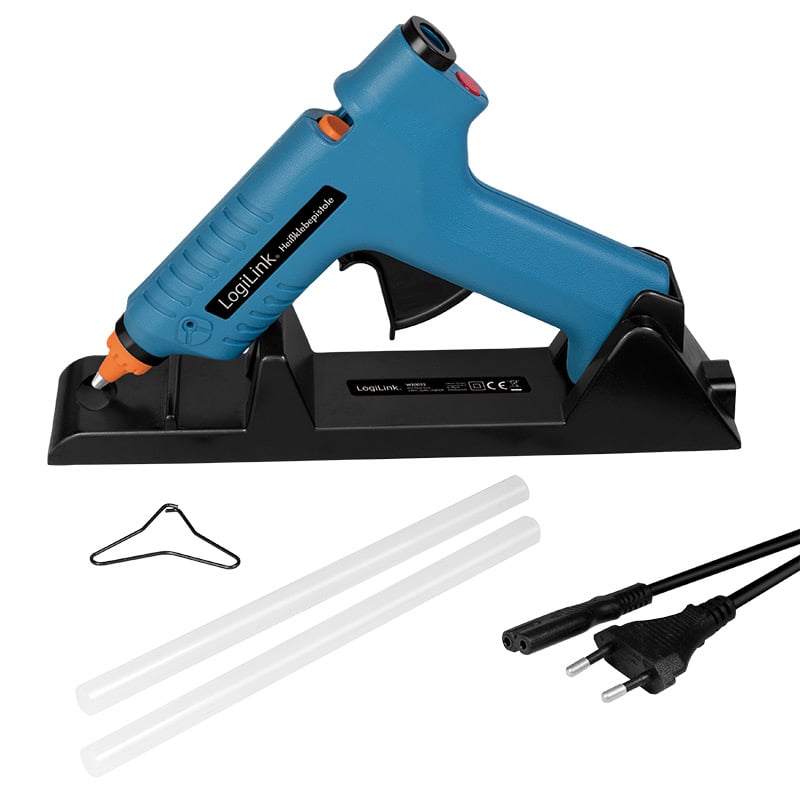 Pistola per Colla a Caldo Wireless, 80W, con supporto, blu - Logilink I-HK SS12L