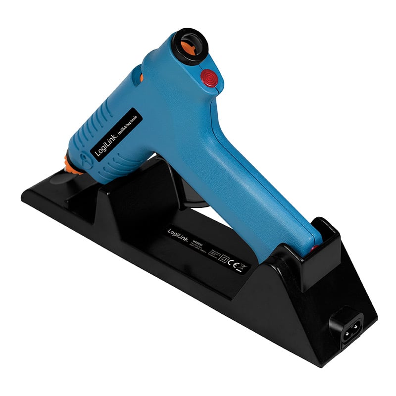Pistola per Colla a Caldo Wireless, 80W, con supporto, blu - Logilink I-HK SS12L