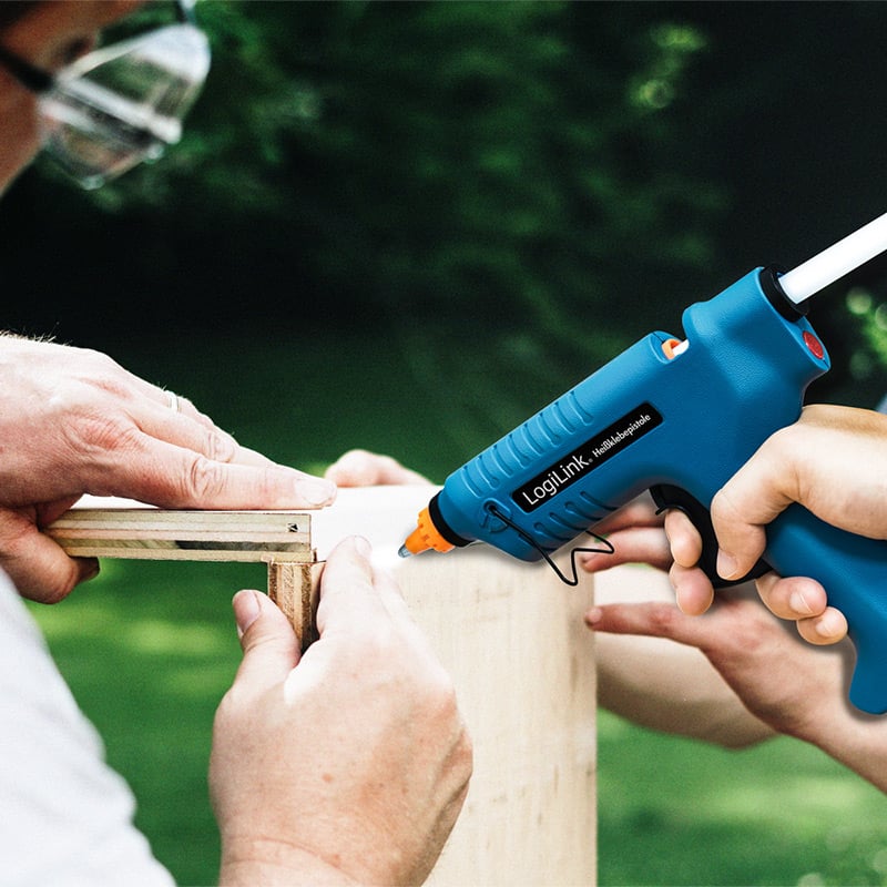 Pistola per Colla a Caldo Wireless, 80W, con supporto, blu - Logilink I-HK SS12L