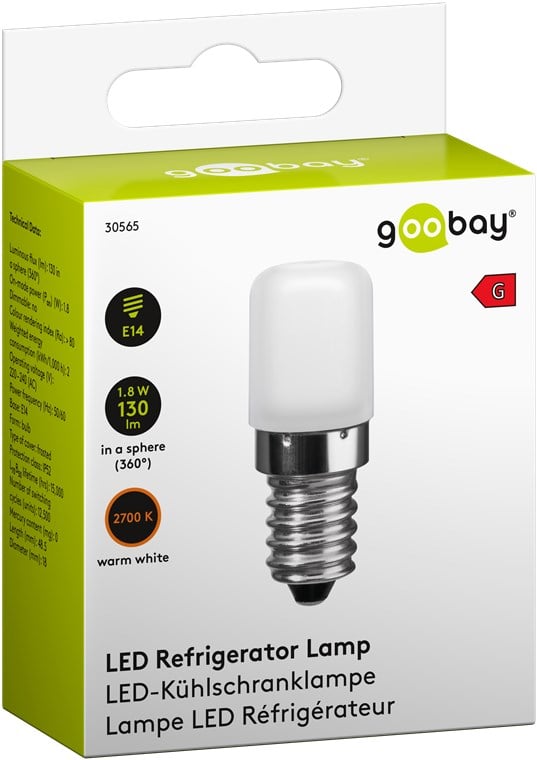 Lampada LED E14 1,2W 80 Lumen Bianco Caldo Classe G - Goobay I-HLED-E14-SMD18WW