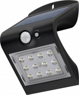 Solar LED Wall Light 1,5W IP65 Motion Sensor Black - Goobay I-HLED-OWL-15WB