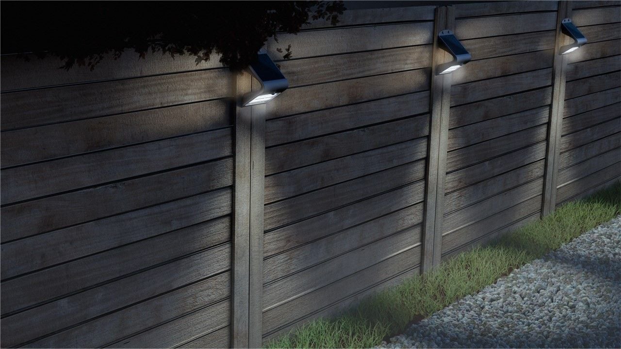 Lampada LED Solare a Muro 3,2W IP65 Sensore di Movimento Nero - Goobay I-HLED-OWL-32WB