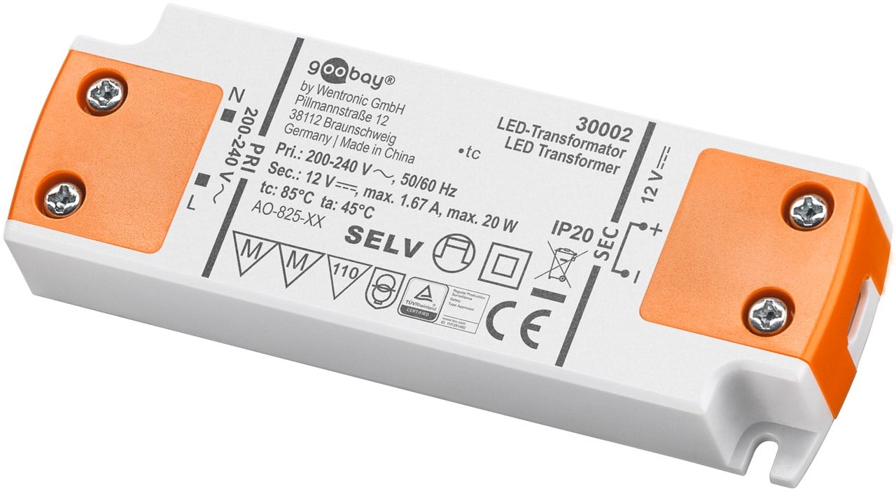 Alimentatore Led da 20W per Led (0.5W-20W) - Goobay I-HLED-TR20W