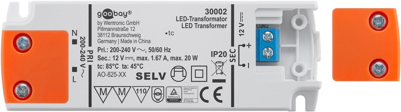 Alimentatore Led da 20W per Led (0.5W-20W) - Goobay I-HLED-TR20W