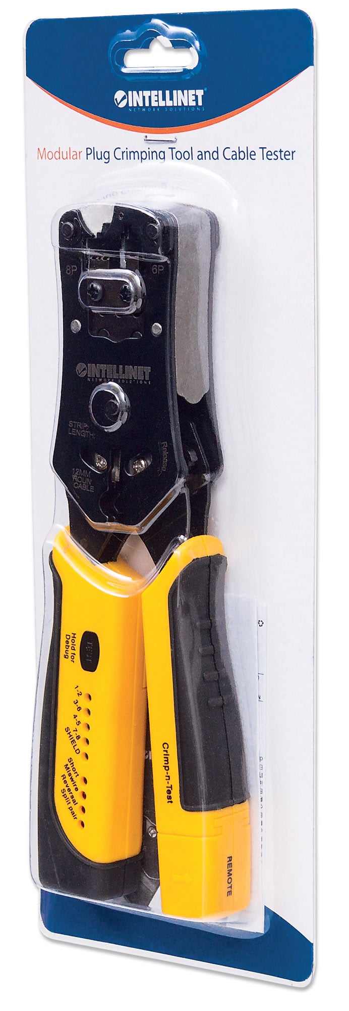 Attrezzo professionale per crimpatura, taglio e test per cavi - Intellinet I-HT 400U