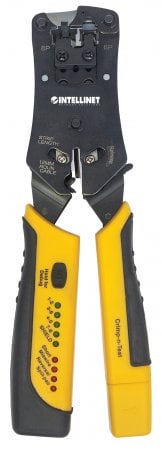 Attrezzo professionale per crimpatura, taglio e test per cavi - Intellinet I-HT 400U