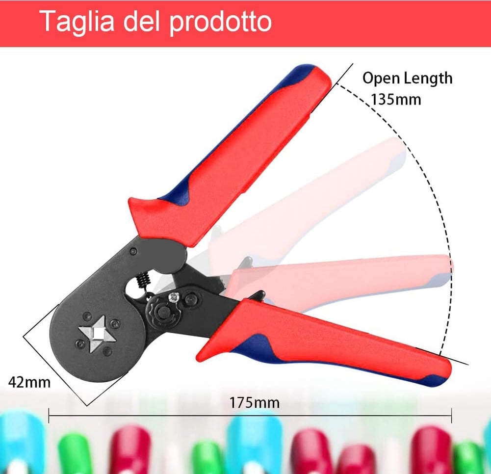 Pinza Crimpare a Cricchetto per Capicorda con 1200 Terminali 2.5-6.0 mm² - Logilink I-HT 68