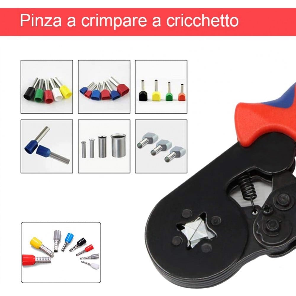 Pinza Crimpare a Cricchetto per Capicorda con 1200 Terminali 2.5-6.0 mm² - Logilink I-HT 68