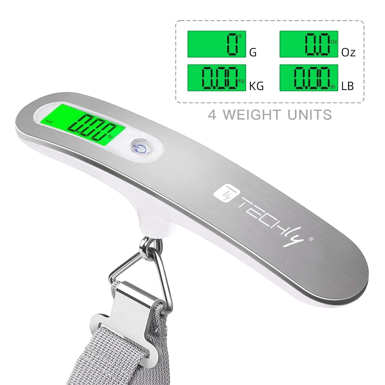 Pesa Valigie Digitale Capacità 50 kg Silver - Techly I-HT WL04