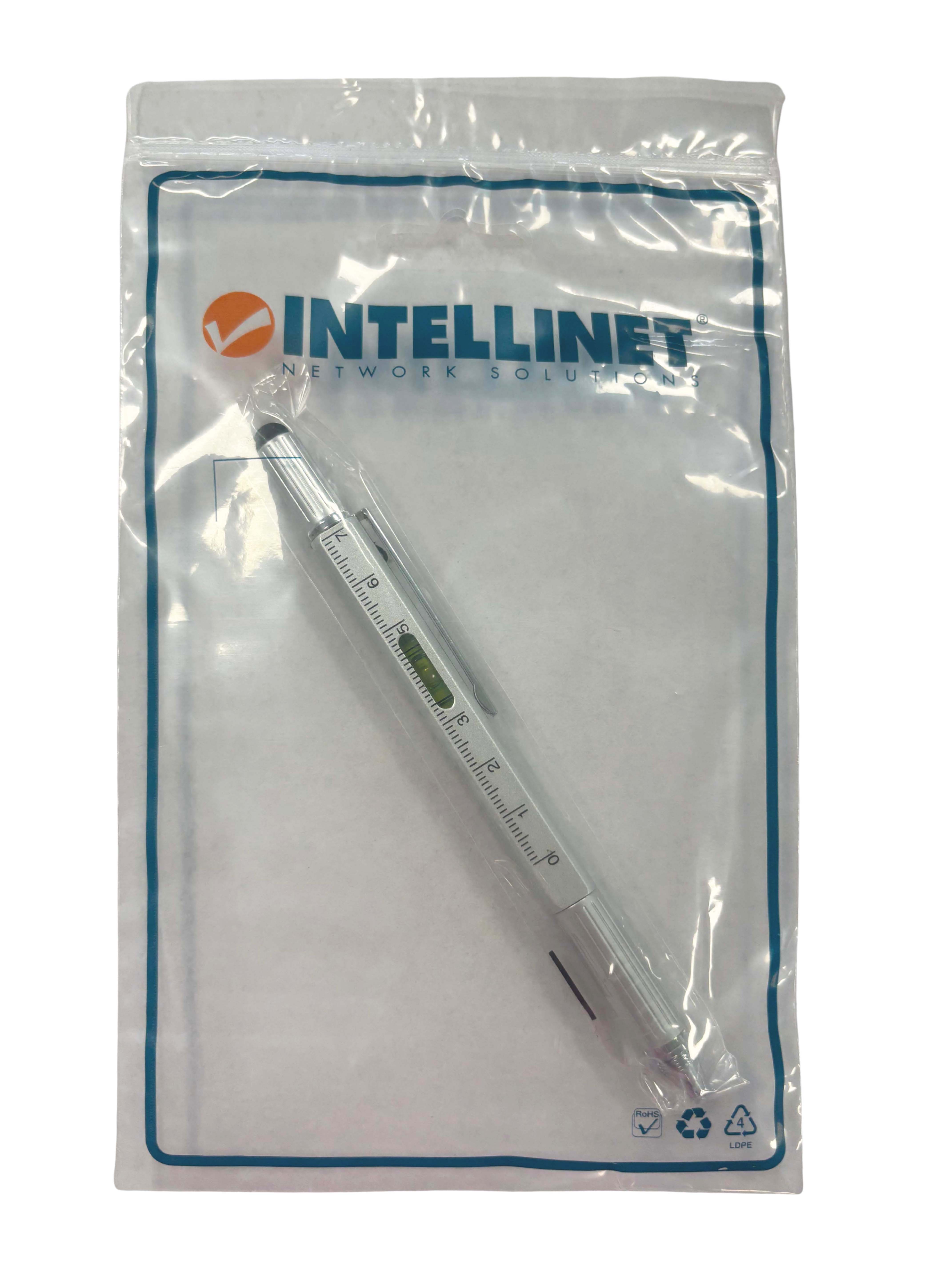 Penna a Sfera Multifunzione 5 in 1 con Cacciavite Bolla e Righello - Intellinet I-INT-PEN-MULTI