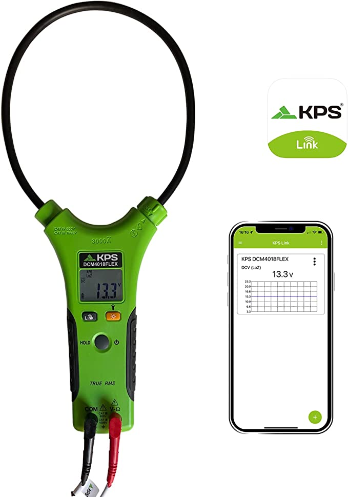 Pinza Amperometrica Flessibile Bluetooth TRMS 10.000 Counts, DCM4018FLEX - KPS I-KPS-DCM4018