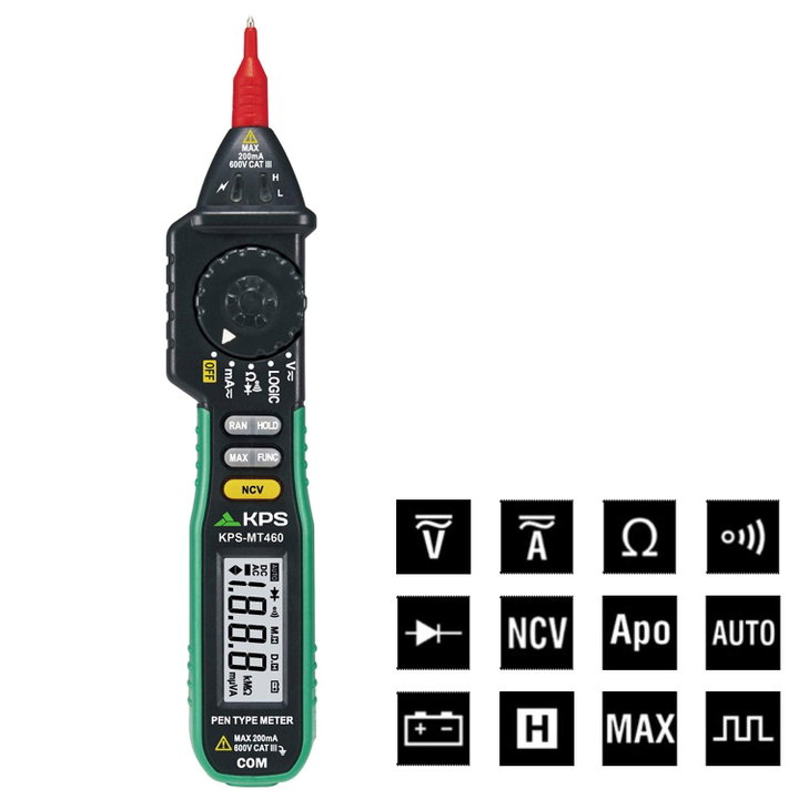 Portable Digital Pen Multimeter NCV MT460 - KPS I-KPS-MT460