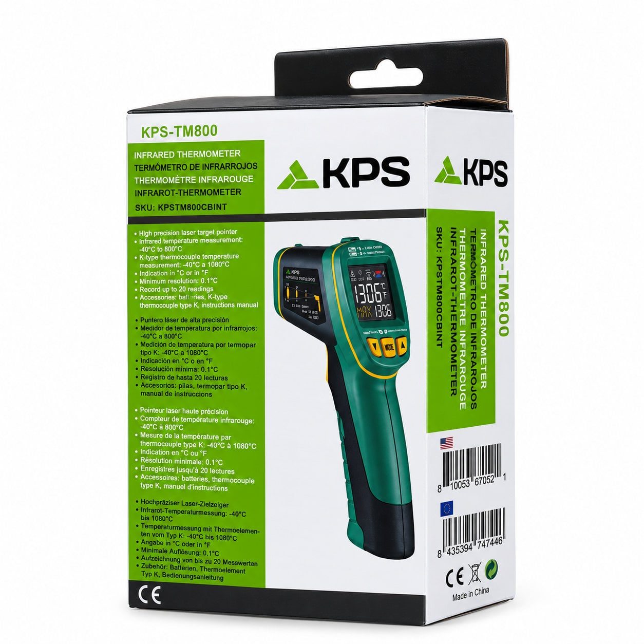 Termometro Industriale a Infrarossi Laser Digitale, KPS-TM800 - I-KPS-TM800