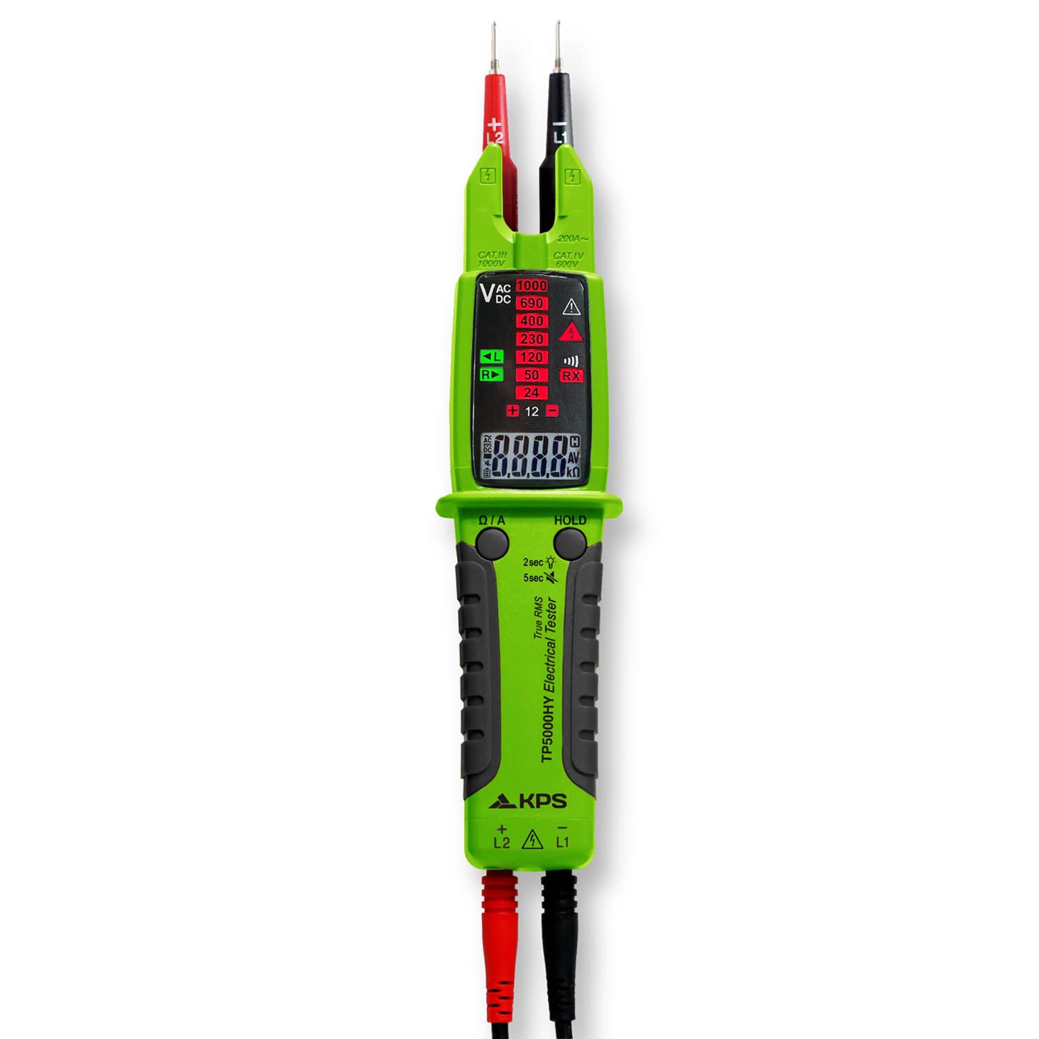 Tester di Tensione TRMS AC/DC 1000V AC 200A 10.000 Conti IP65 CAT.IV, KPS-TP5000HY - I-KPS-TP5000