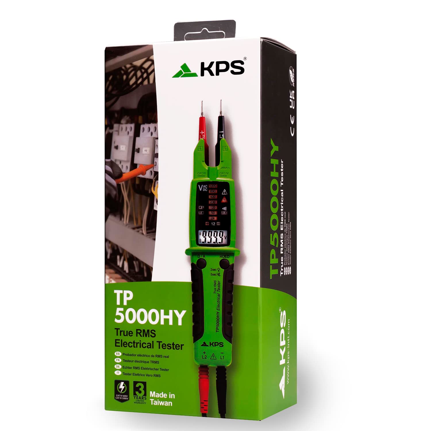 Tester di Tensione TRMS AC/DC 1000V AC 200A 10.000 Conti IP65 CAT.IV, KPS-TP5000HY - I-KPS-TP5000
