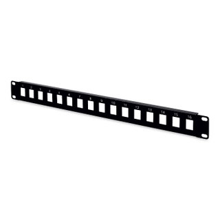 Modular Patch Panel 16 Positions 1 HE Black - Intellinet I-KS PP-16-BK
