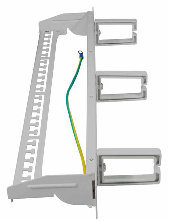 Pannello Patch 16 Posti Keystone Senza Frutti con Gestione Cavi Grigio - Logilink I-KS PP-16-CMG