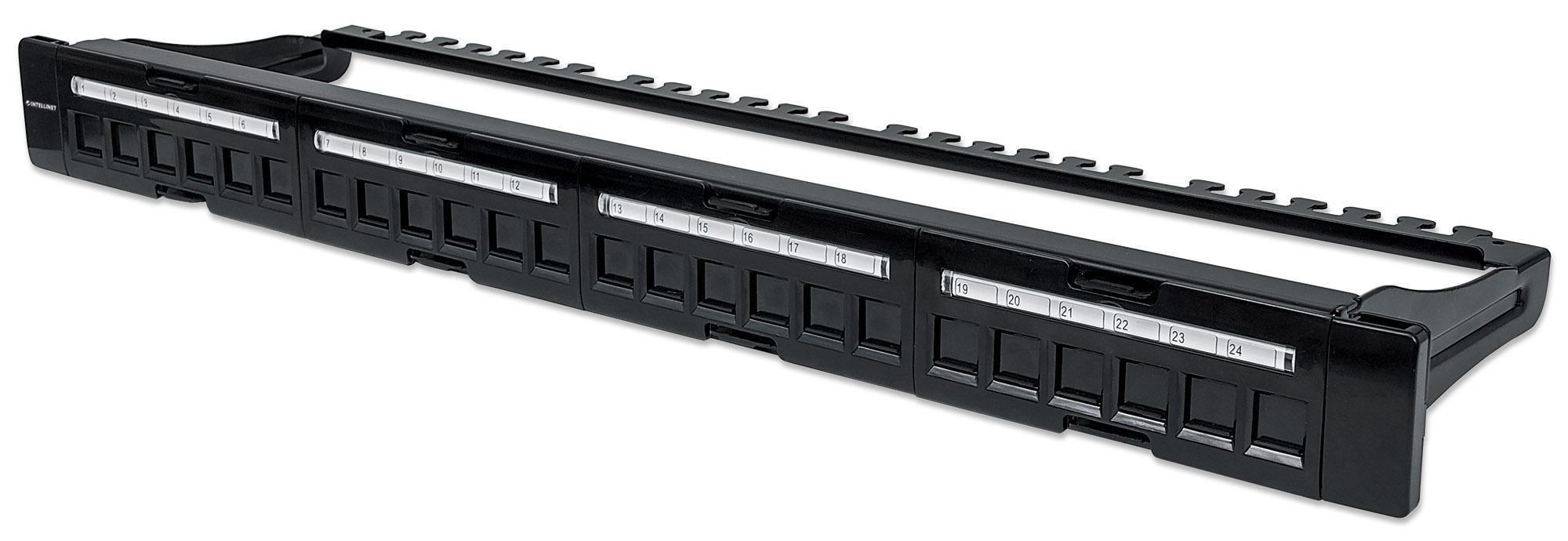 Pannello Patch Modulare 24 Porte Slim 1U Nero - Intellinet I-KS PP-24 DLX