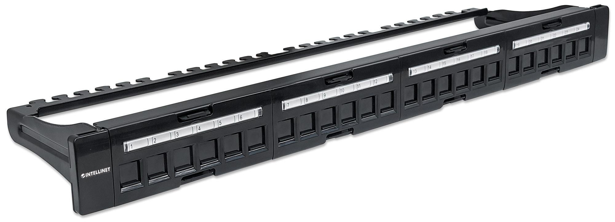 Pannello Patch Modulare 24 Porte Slim 1U Nero - Intellinet I-KS PP-24 DLX