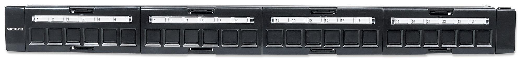 Pannello Patch Modulare 24 Porte Slim 1U Nero - Intellinet I-KS PP-24 DLX