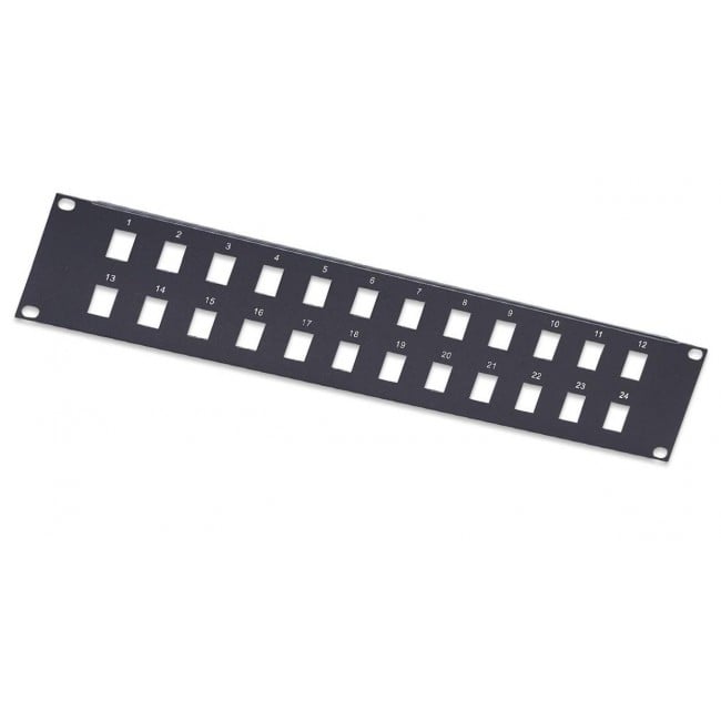 Pannello Patch Modulare 24 posti 2 HE Nero - Intellinet I-KS PP-24-BK