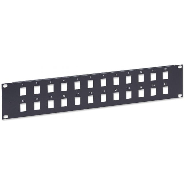 Pannello Patch Modulare 24 posti 2 HE Nero - Intellinet I-KS PP-24-BK