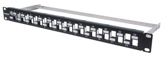 Slim Patch Panel 1HE 24 Ports Keystone Without Keystones Black - Intellinet I-KS PP-24-BKS