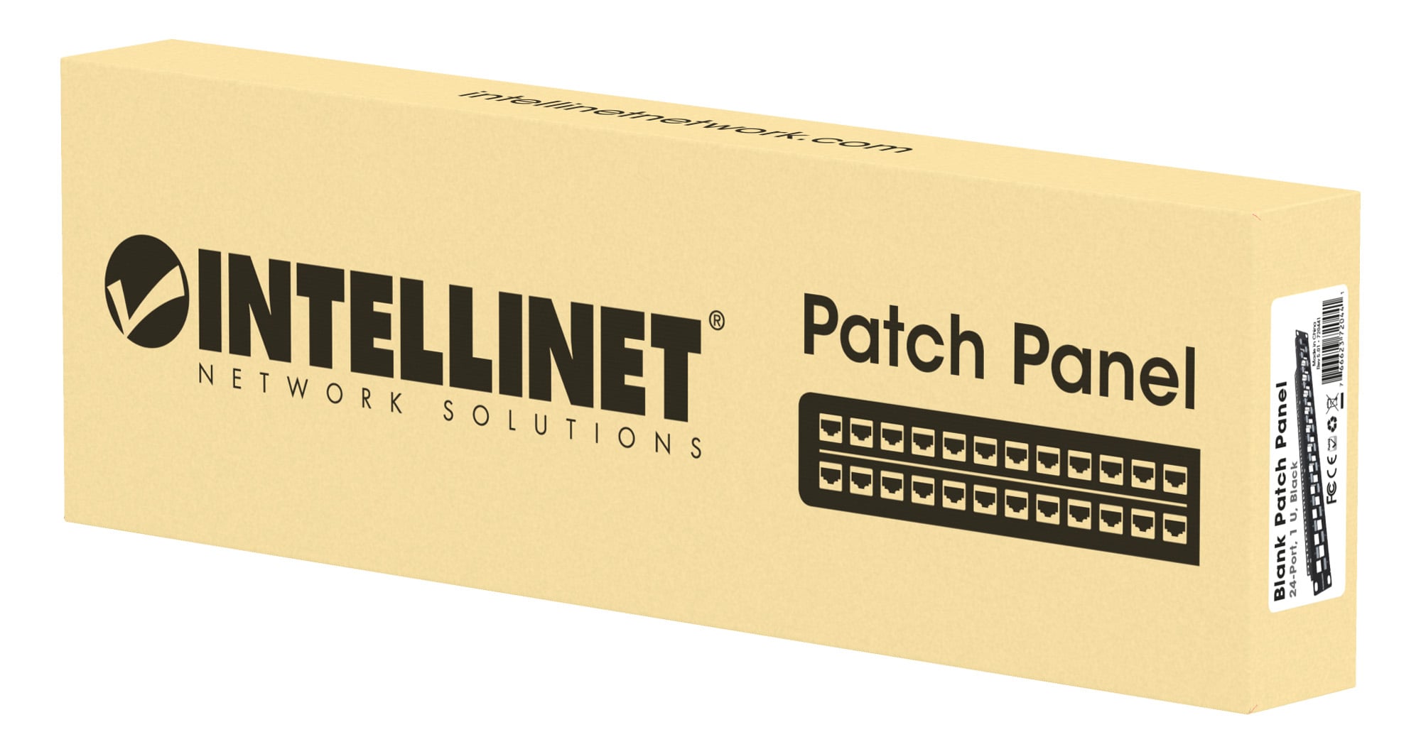 Pannello Patch Slim 1HE 24 Posti Keystone Senza Frutti Nero - Intellinet I-KS PP-24-BKS