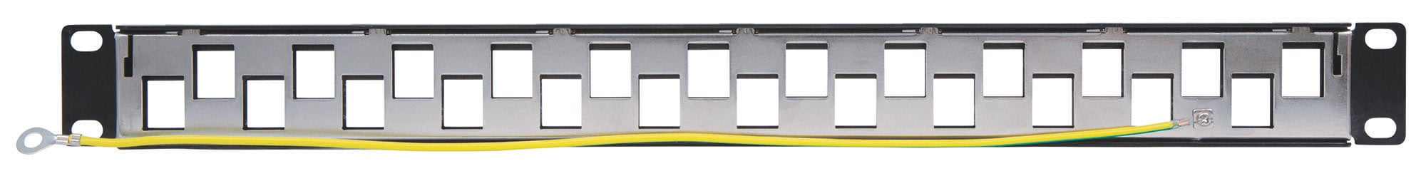 Pannello Patch Slim 1HE 24 Posti Keystone Senza Frutti Nero - Intellinet I-KS PP-24-BKS