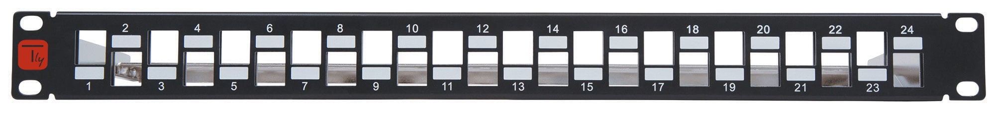 Pannello Patch Slim 1HE 24 Posti Keystone Senza Frutti Nero - Techly Professional I-KS PP-24-BKST