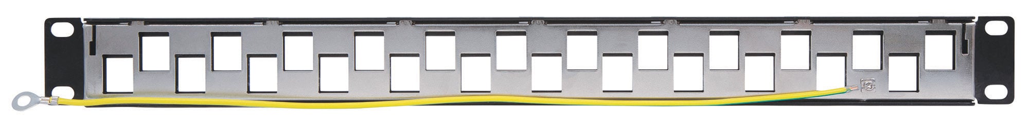 Pannello Patch Slim 1HE 24 Posti Keystone Senza Frutti Nero - Techly Professional I-KS PP-24-BKST