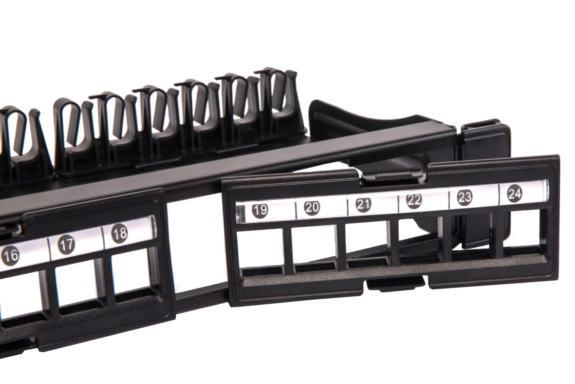 Pannello Patch Modulare 24 Posti UTP con Moduli Removibili 1 Unità Nero - Techly Professional I-KS PP-24-DEN