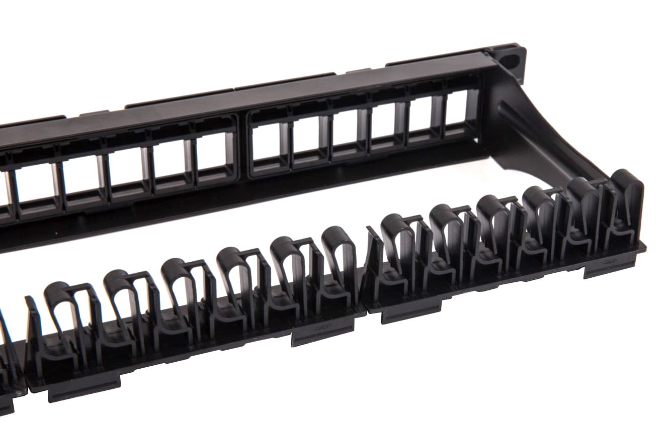 Pannello Patch Modulare 24 Posti UTP con Moduli Removibili 1 Unità Nero - Techly Professional I-KS PP-24-DEN