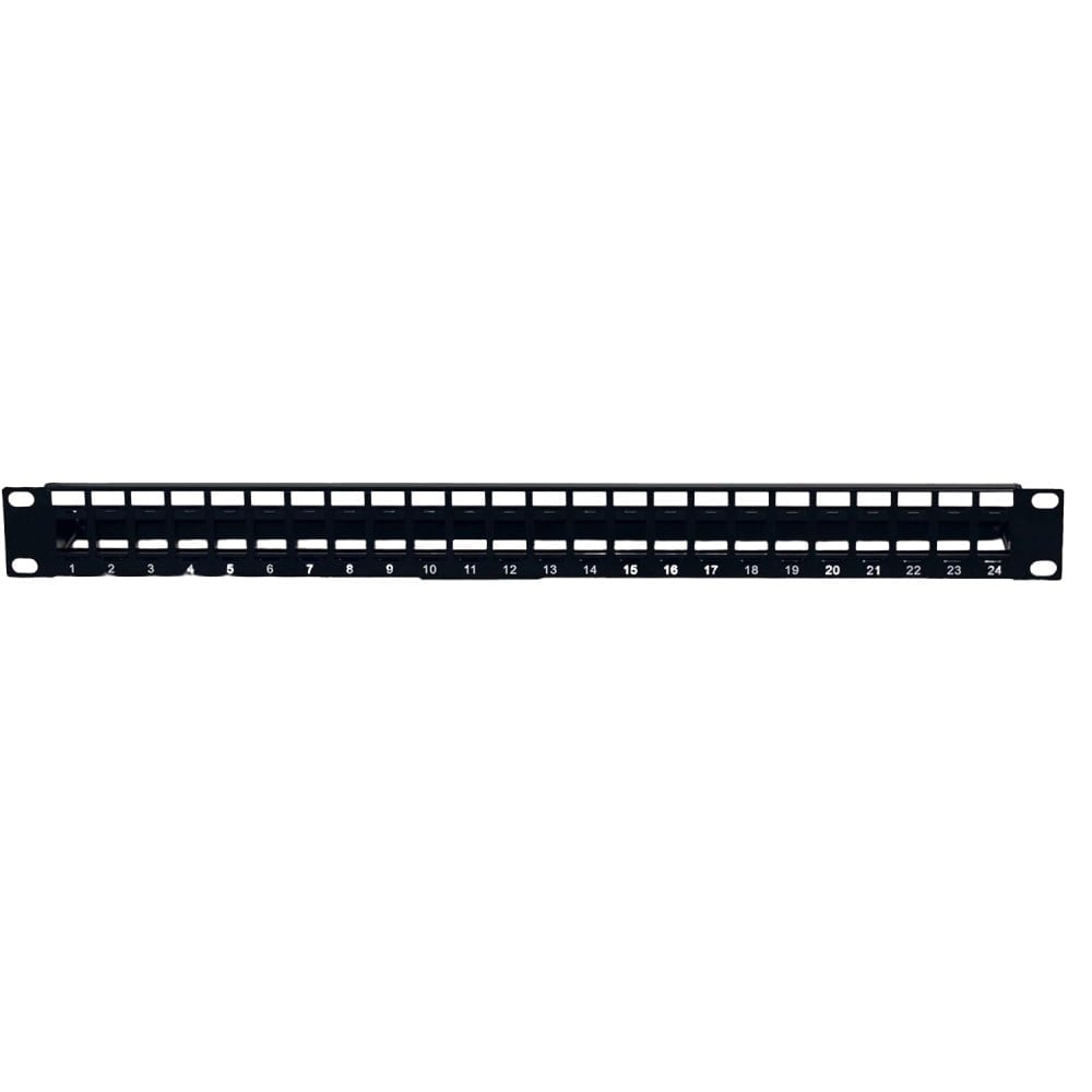 Pannello Patch Modulare Senza Frutti 24 Posti 1U Nero - Intellinet I-KS PP-24-NE