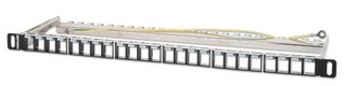Modular patch panel blank 24 ports shielded 0.5U black - Intellinet I-KS PP-24-NEHI