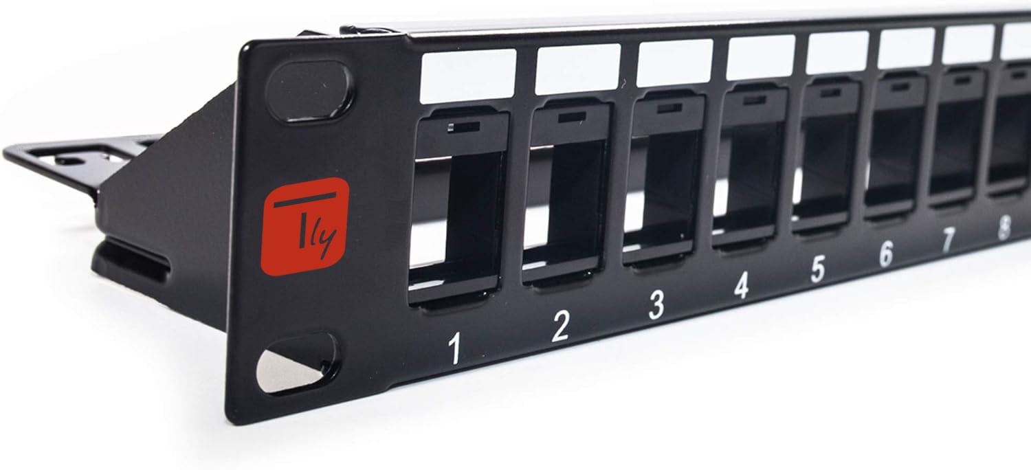 Pannello Patch Modulare Senza Frutti 24 Posti 1U Nero - Techly Professional I-KS PP-24-NET