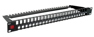 Modular Patch Panel Without Keystone Jacks 48 ports 1 HE Black - Techly Professional I-KS PP-48STY