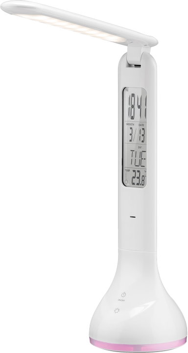 Lampada a LED da Tavolo Ricaricabile con Calendario e Orologio - Goobay I-LAMP-CAL