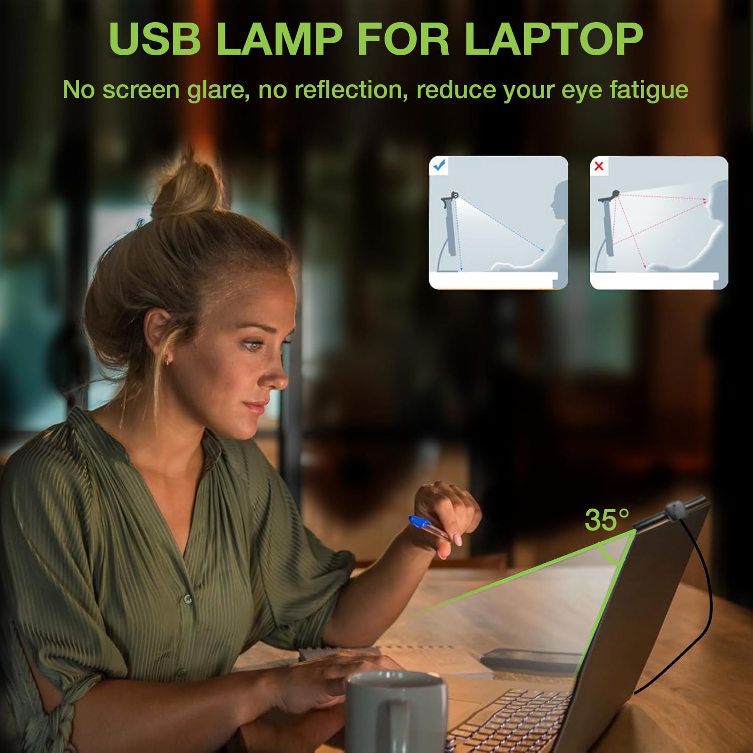 Barra Luminosa per Monitor 66 LED Luce di Lettura USB-C™ con Regolazione Temperatura Colore e Dimmer - Techly I-LAMP-DSK11