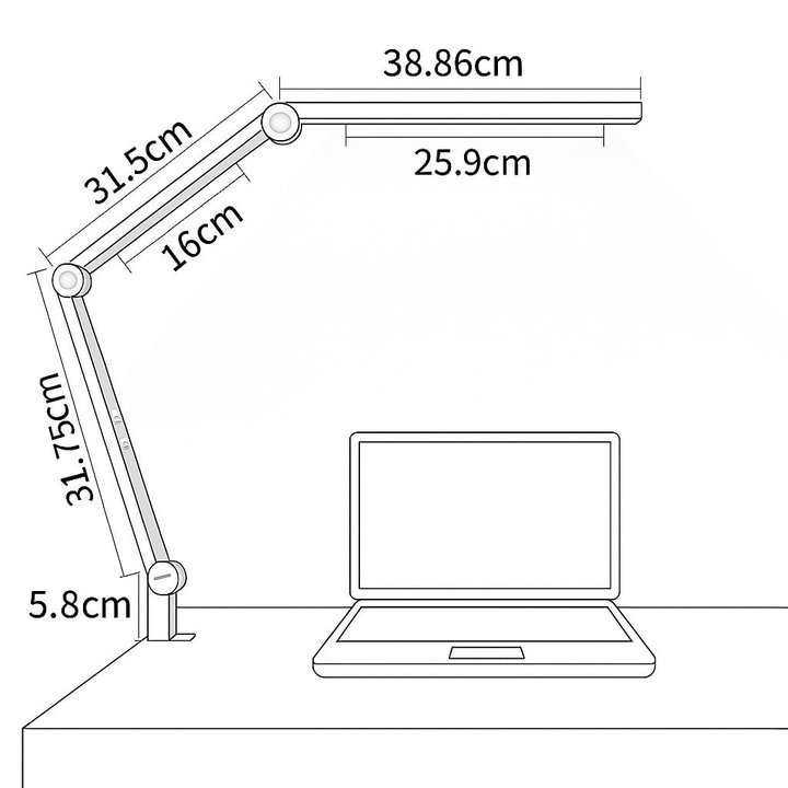 Lampada LED a Doppia Sorgente Luminosa con Braccio Regolabile e Attacco a Morsetto - Techly I-LAMP-DSK12