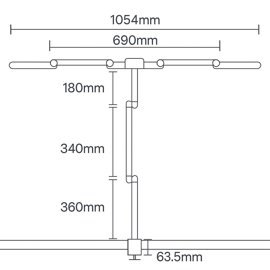 LED lamp Triple Source with Adjustable Arm and Clamp - Techly I-LAMP-DSK 13