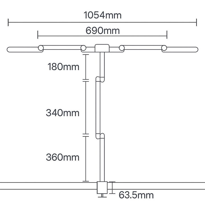 Lampada LED a Tripla Sorgente Luminosa con Braccio Regolabile e Attacco a Morsetto - Techly I-LAMP-DSK13