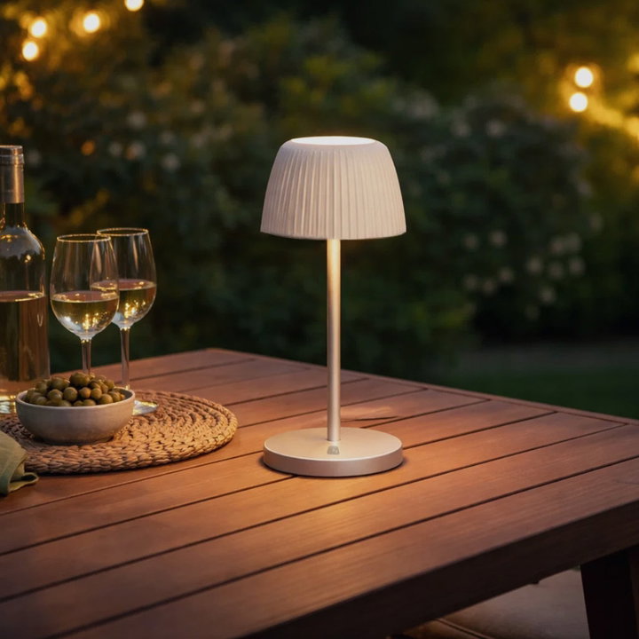 Lampada LED da Tavolo Esterna IP54 con Base Ricarica Bianca - Techly I-LAMP-TABLE4