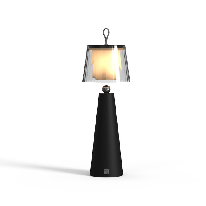 Lampada da Tavolo LED per Esterni con Portalampada Rimovibile, Nera e Trasparente - Techly I-LAMP-TABLE5