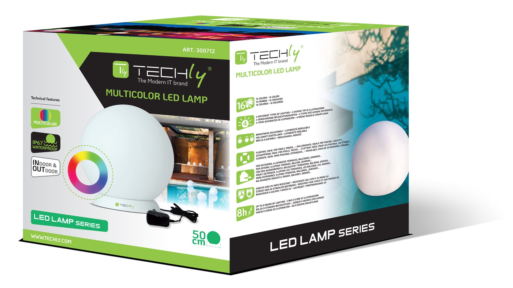 Lampada LED Multicolor da Arredo Sfera Large - Techly I-LED BALL-L