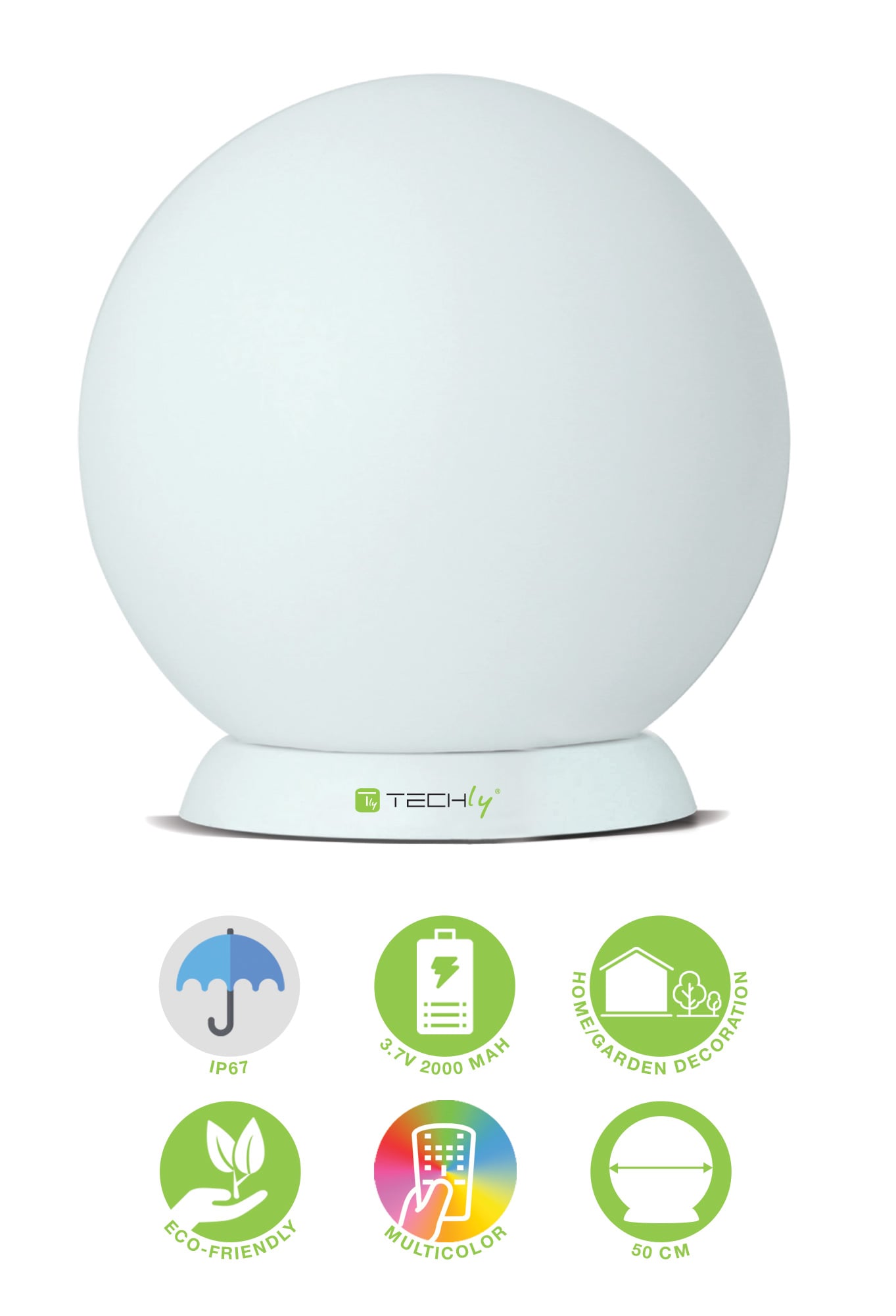 Lampada LED Multicolor da Arredo Sfera Large - Techly I-LED BALL-L