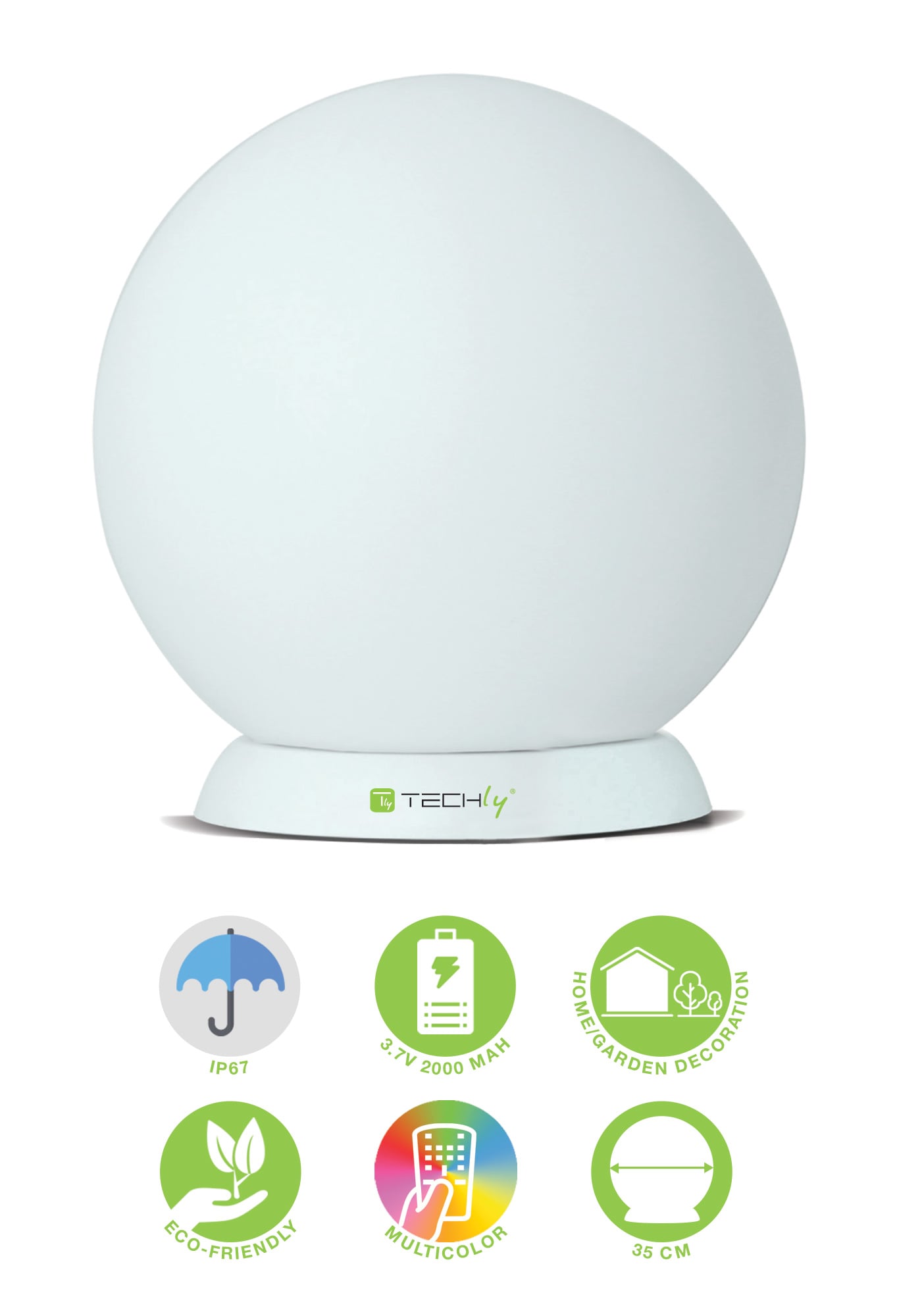 Lampada LED Multicolor da Arredo a Sfera Medium - Techly I-LED BALL-M