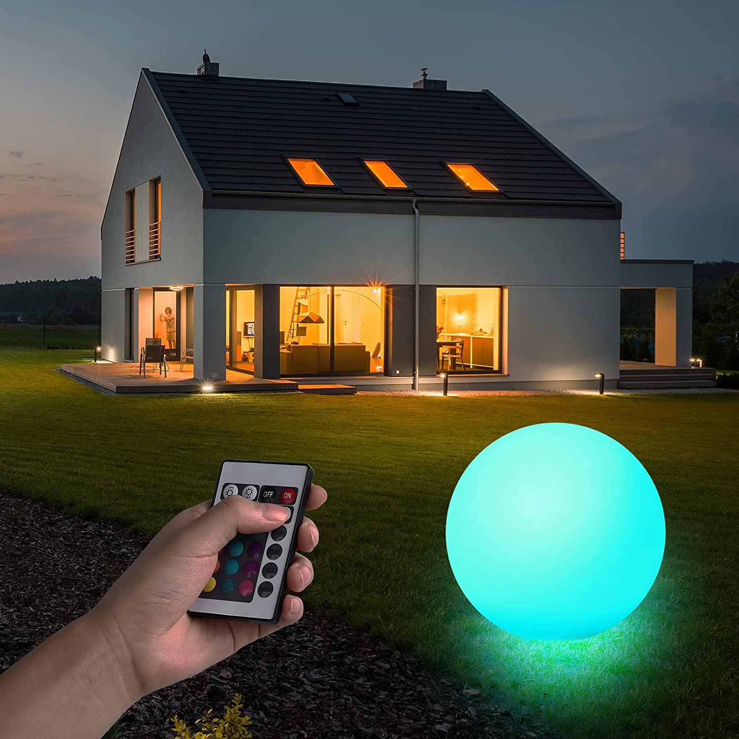 Lampada LED Multicolor da Arredo a Sfera Medium - Techly I-LED BALL-M